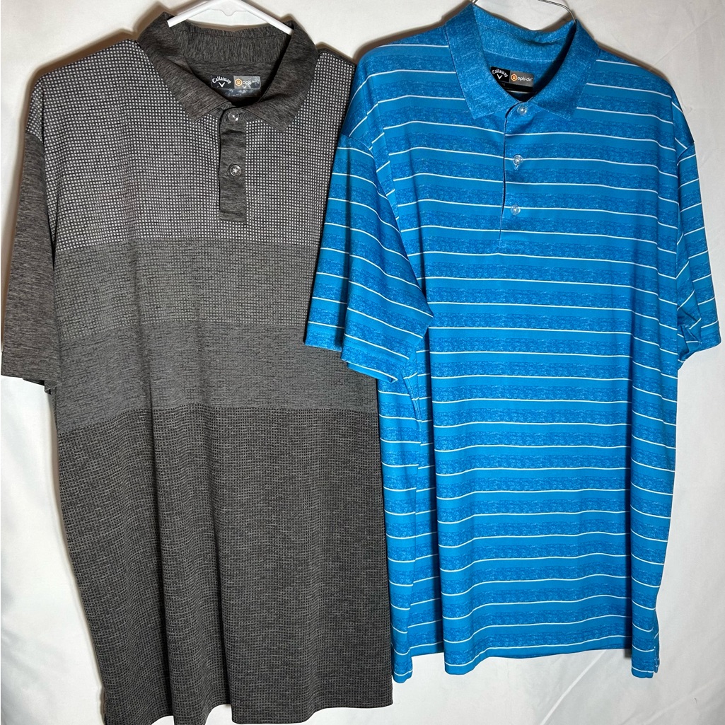 Callaway Charcoal And Striped Blue Polo Shirts